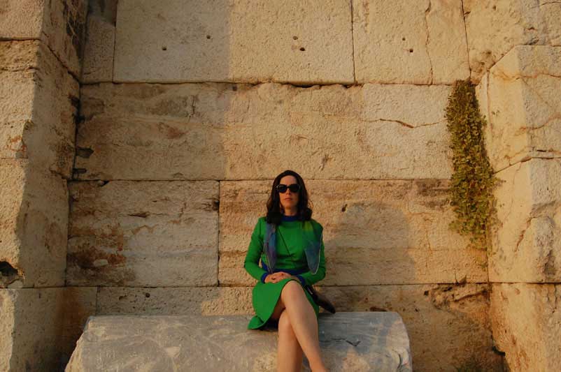 Magda on Stone Bench Backstage of the Herodes Atticus Theater