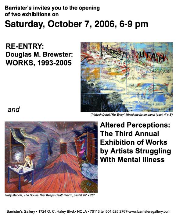 Brewster, mental illness, Barrister's Gallery of New Orleans, Visionary Art, outsider art